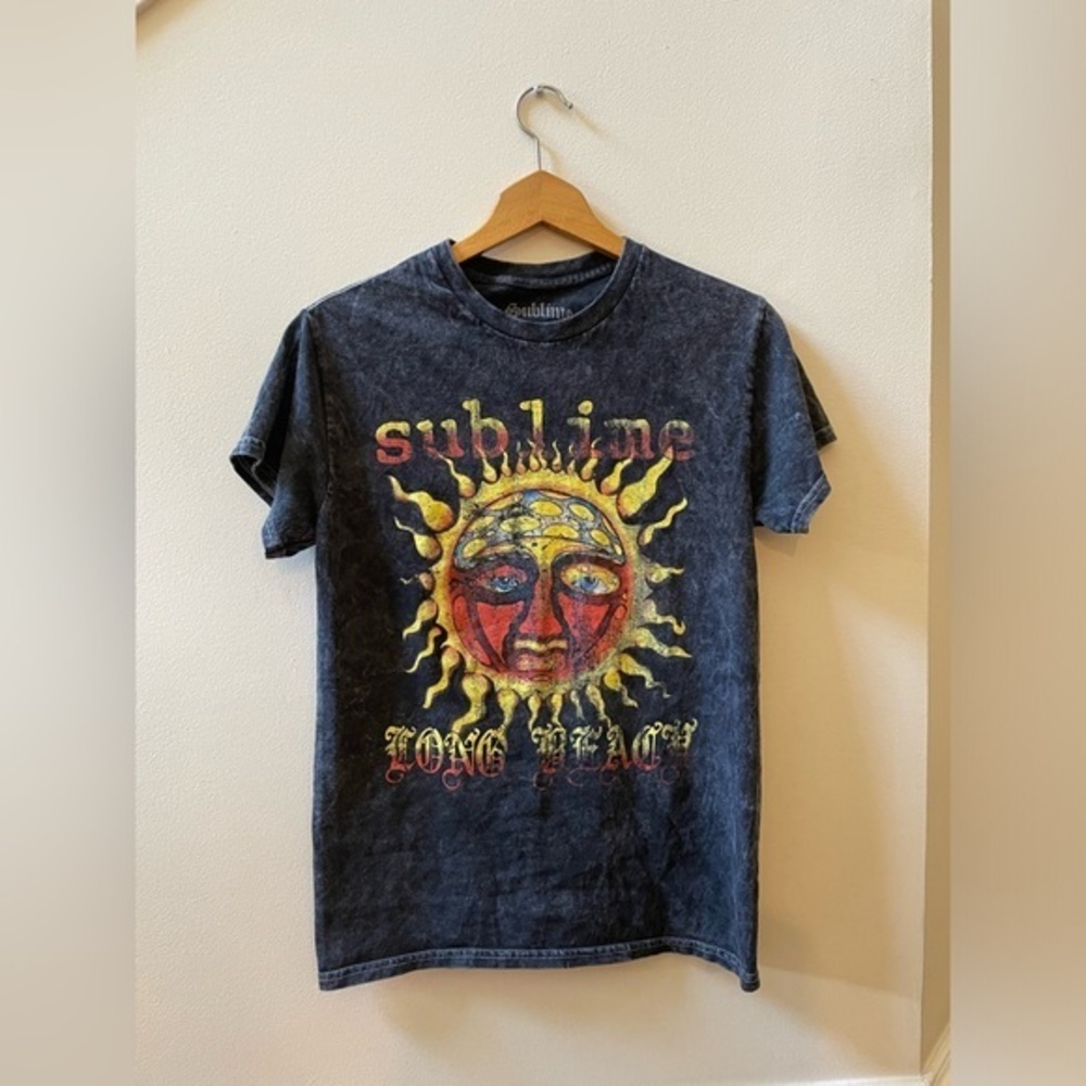 Sublime Long Beach Acid Wash Graphic Tee Shirt
